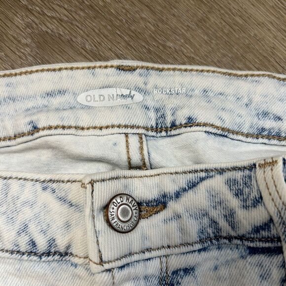 OLD NAVY | Rockstar Super Skinny Raw Hem Stone Washed Jeans Size 10 - Picture 2 of 8
